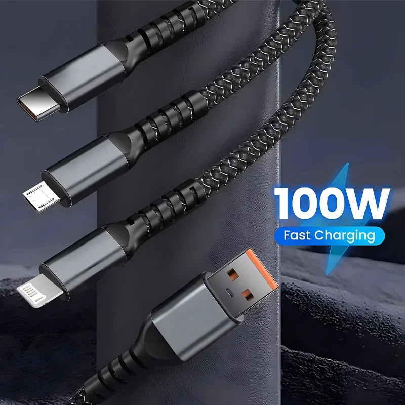3-in-1 100W Fast Charging Cable