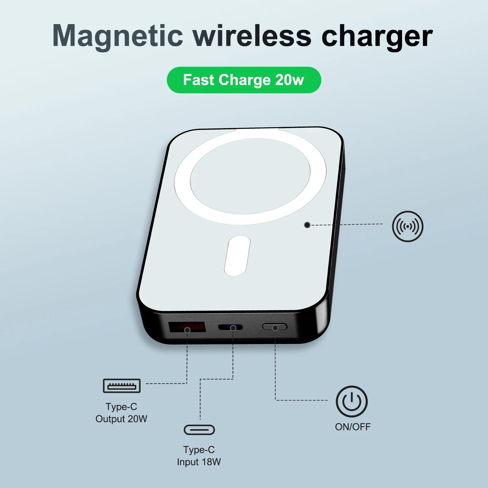 Magnetic Wireless Power Bank — 10,000mAh