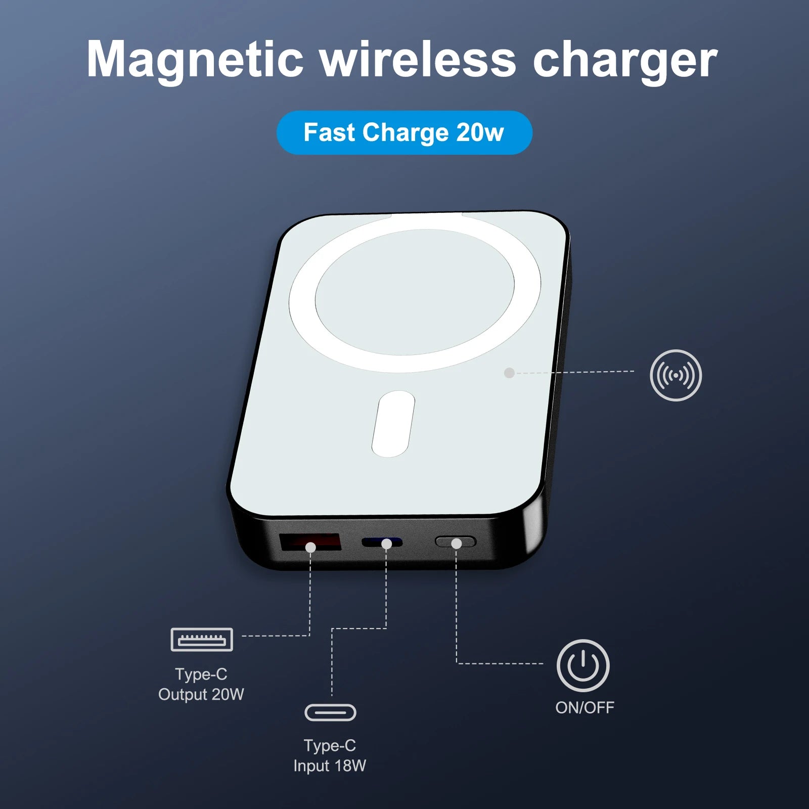 Magnetic Wireless Power Bank — 10,000mAh