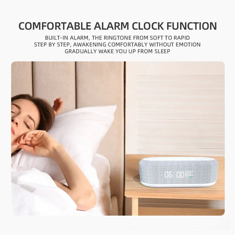 Wireless Charger Alarm Clock Time LED
