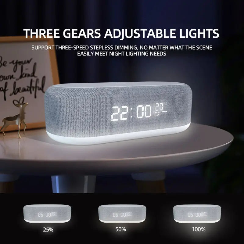 Wireless Charger Alarm Clock Time LED