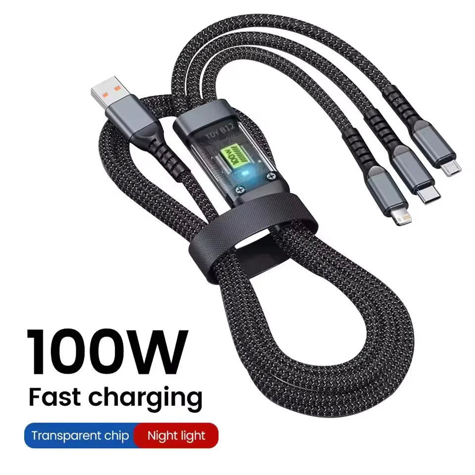 3-in-1 100W Fast Charging Cable