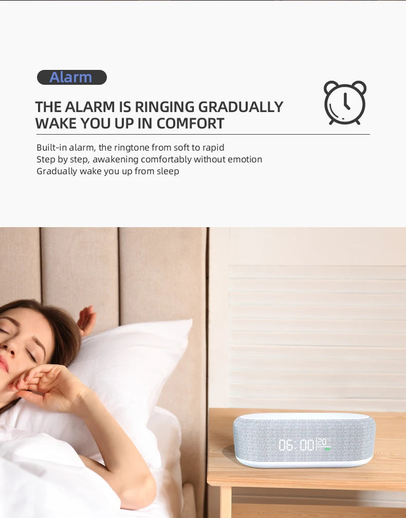 Wireless Charger Alarm Clock Time LED
