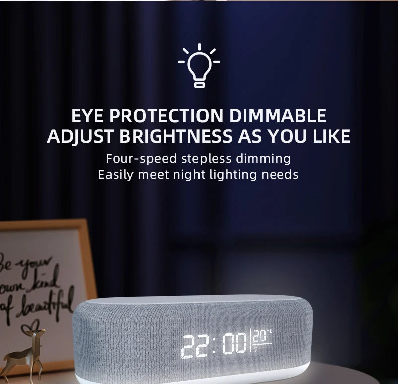 Wireless Charger Alarm Clock Time LED