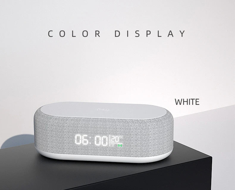 Wireless Charger Alarm Clock Time LED