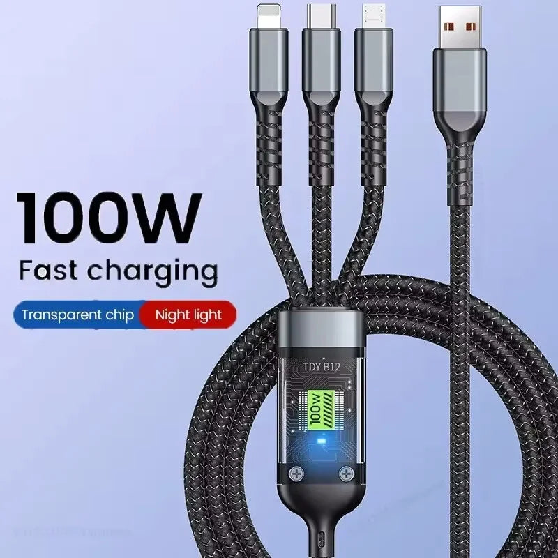 3-in-1 100W Fast Charging Cable